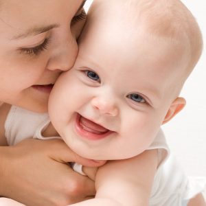 Mother's love. Cute baby 5 month with mother. [5 months]